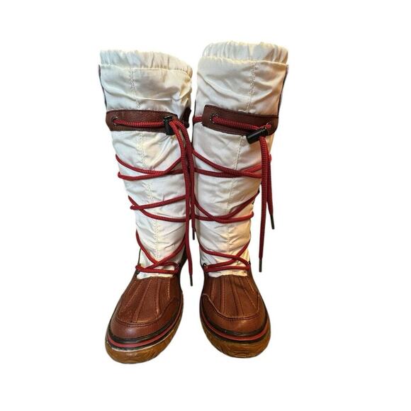 Pajar White & DarkTan Grip Boots W/Red Strap Canada Eu 37 US Sz‎ 6-6 1/2 - Picture 6 of 13